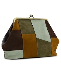 Patricia Nash Vivianne Suede Medium Patchwork Frame Crossbody Handbag