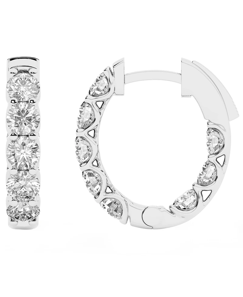 Forever Grown Diamonds Lab-Grown Diamond Hoop Earrings (2 ct. t.w.) in Sterling Silver