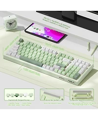 Aula K99 Wireless Gaming Keyboard, Bluetooth Creamy Typewriter Full Rgb Backlit with Number Pad