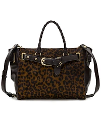 Patricia Nash Kari Leather Leopard Extra-Large Satchel Handbag