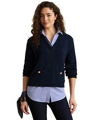 Lauren Ralph Lauren Womens Layered Button Trim V Neck Sweater
