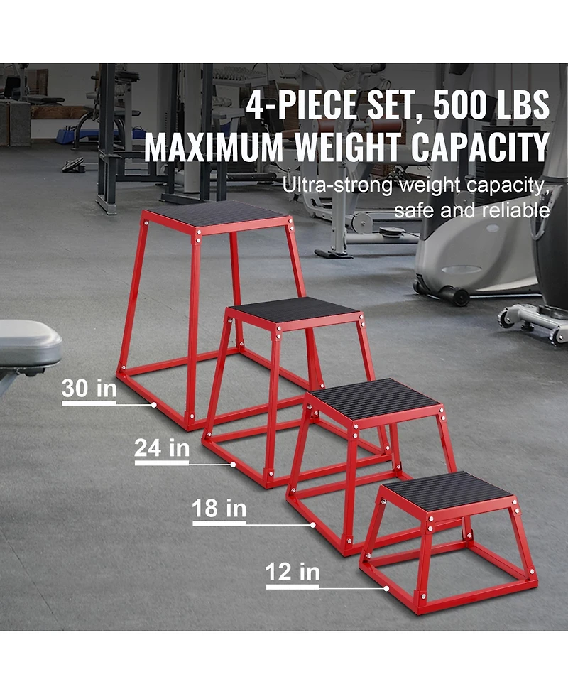 Vevor 12/18/24/30 Inch Plyometric Jump Box Fitness Exercise Plyo Box Step Cross