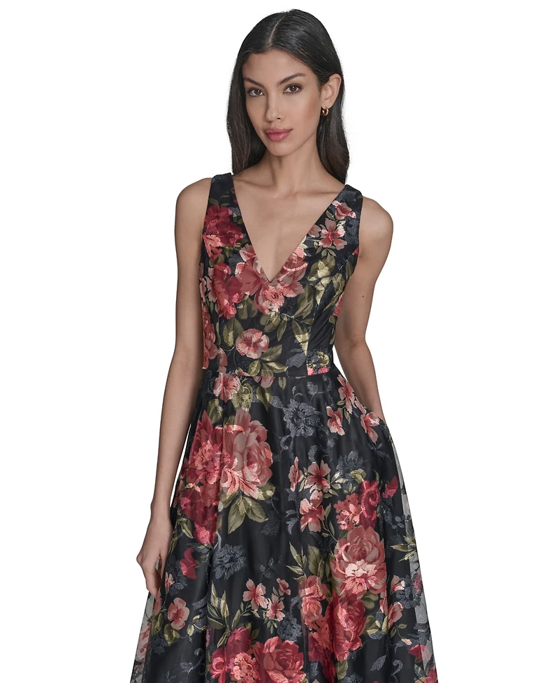 Eliza J Women's Sleeveless V-Neck Fit & Flare Short Dress