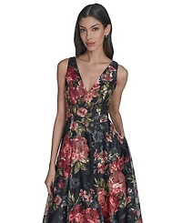 Eliza J Women's Sleeveless V-Neck Fit & Flare Short Dress