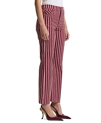 Avec Les Filles Women's Mid-Rise Striped Bootcut Cotton-Blend Jeans