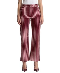 Avec Les Filles Women's Mid-Rise Striped Bootcut Cotton-Blend Jeans