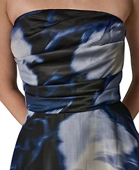 Donna Karan New York Women's Strapless Printed Organza Dress