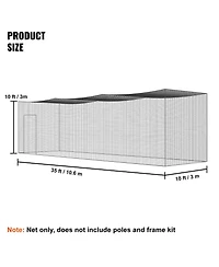 Vevor 35FT Softball Baseball Cage Netting Heavy Duty Pe Pitching Batting Net