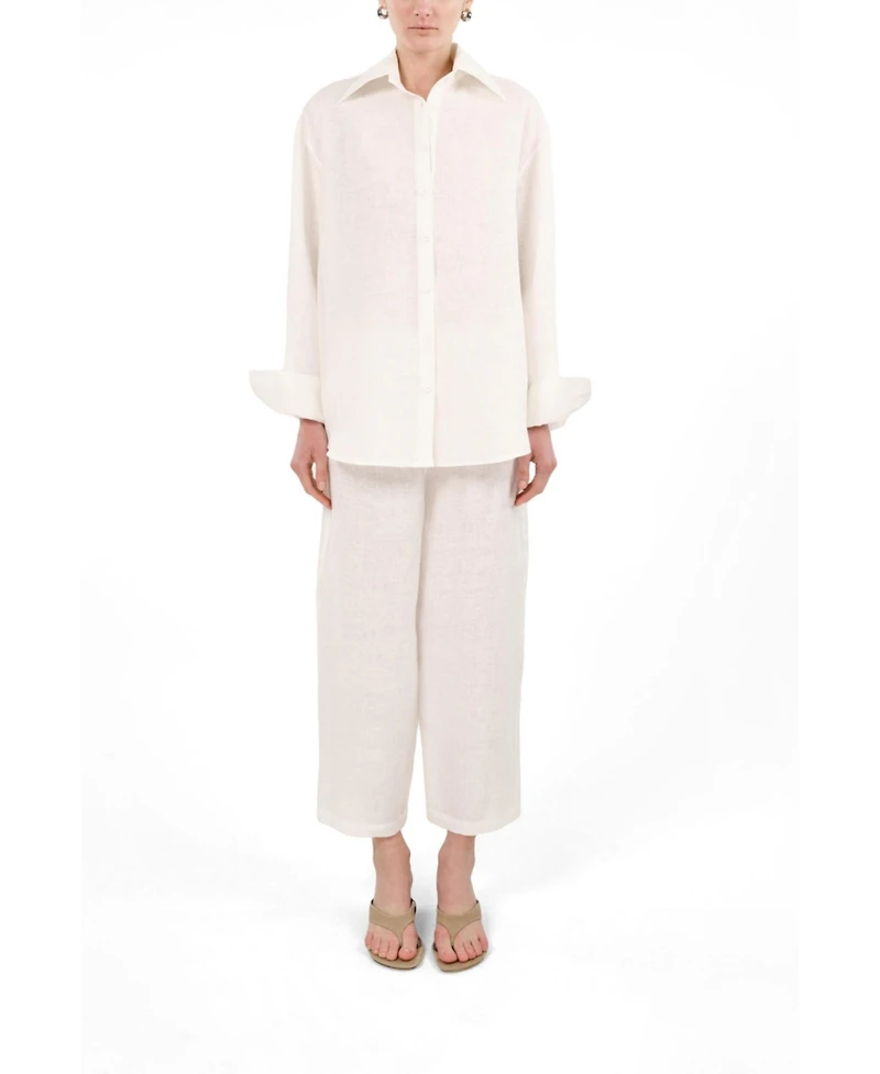 Nocturne Women's Linen Drawstring Trousers