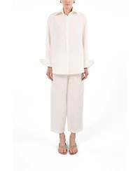 Nocturne Women's Linen Drawstring Trousers