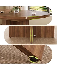 gaomon 43.3''-59'' Extendable Round Dining Table for 4-8,Kitchen Oval Dining Table with Removable Leaves