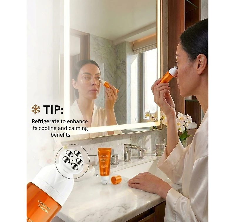 Lovery Korean Skincare Eye Roller Serum Duo - Collagen + Retinol and Vitamin C Brightening Under Eye Treatment Set