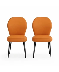 Gaomon Pu Leather Dining Chairs Set of 2, Modern Upholstered Kitchen Side Chairs with Metal Pegs