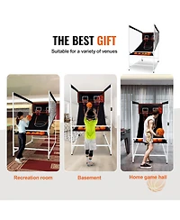 Vevor Indoor Double Basketball Arcade Game Iron Cage 2 Player 5 Balls