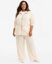Style & Co Plus LuxLounge French Terry Zip-Up Jacket, Macy's Exclusive