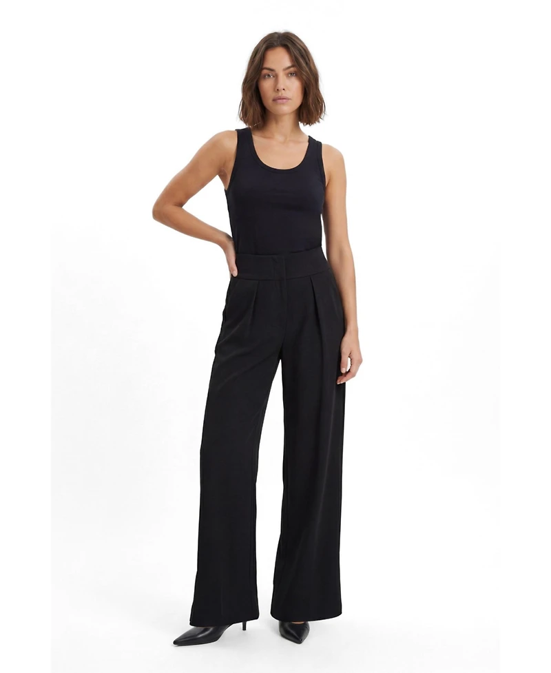 Karen Millen Women's High-Waisted Wide-Leg Trouser