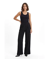 Karen Millen Women's High-Waisted Wide-Leg Trouser