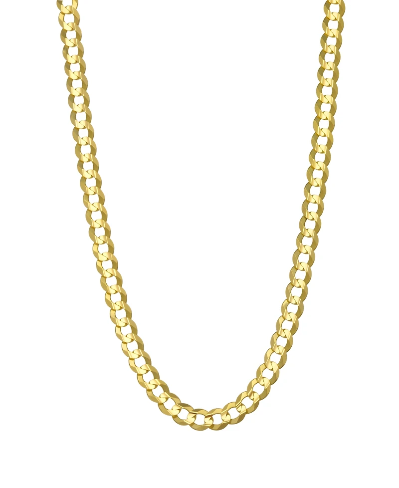 Italian Gold Solid Curb Chain 24" Necklace in 10k Yellow Gold
