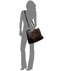Patricia Nash Kari Leather Leopard Extra-Large Satchel Handbag