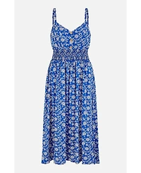 Yumi Women's Printed Sweetheart Neckline Midi Dress