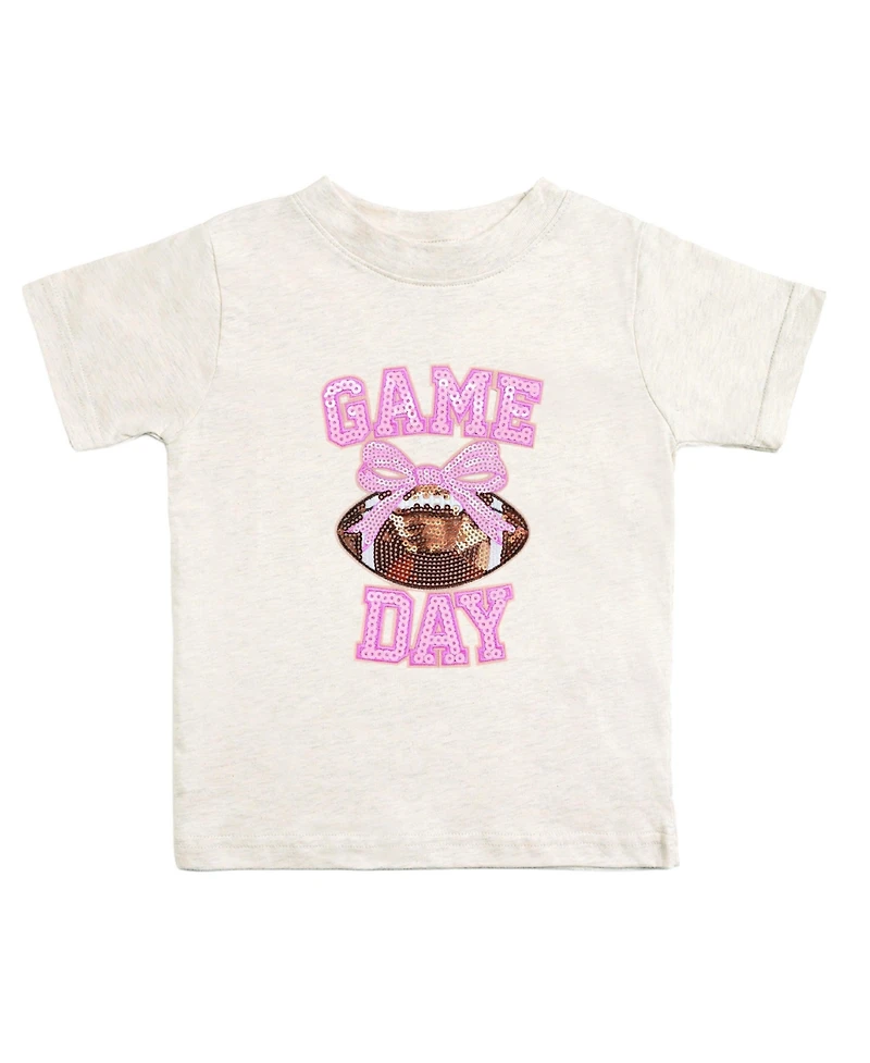 Sweet Wink Big Girls Game Day Sequin Patch Short Sleeve T-Shirt