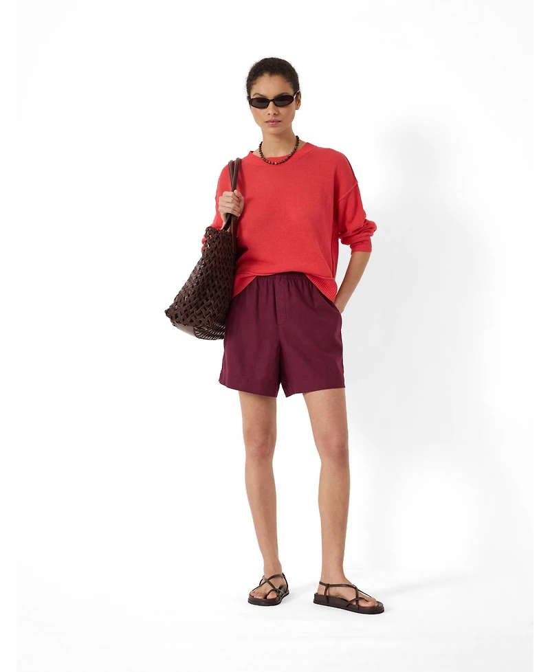 Hush Women's Luce Linen Blend Pull On Shorts