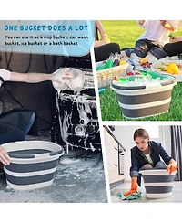 Piscifun 10L Collapsible Plastic Bucket with Dual Handles for Camping Car Washing Cleaning