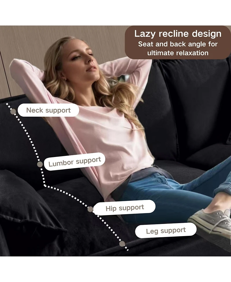 Clihome Modular Sectional Sofa, Oversized Deep Seat L Shaped Couch Set for Living Room, 3-Seater Comfy Cloud Couches,Chenille