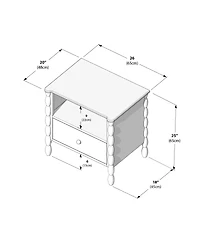 Plank+Beam Jenny Lind Cubby Nightstand with 1 Drawer and Electrical Outlet, Blonde