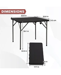 Aofar 34" Folding Table Plastic Card Portable Square Party Bbq Camping