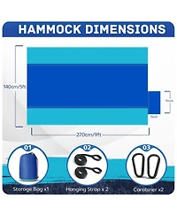 Aofar Camping Hammock Portable Parachute Tree Straps Travel Swing Nylon Outdoor Hiking