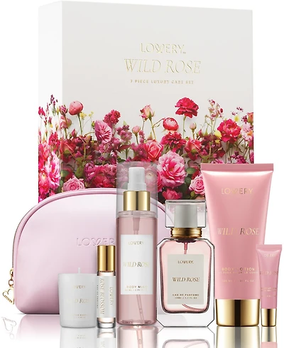 Lovery 8-Pices. Wild Rose Bath and Body Care Gift Set