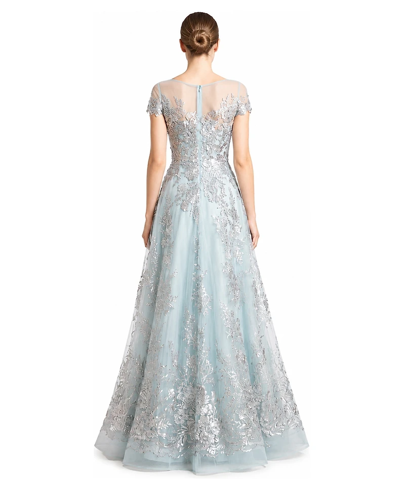 Lara Women's Beautiful Lace Applique A-Line Ball Gown