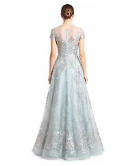 Lara Women's Beautiful Lace Applique A-Line Ball Gown