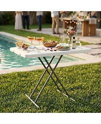 Aofar 30" Folding Table Adjustable Height Waterproof Portable