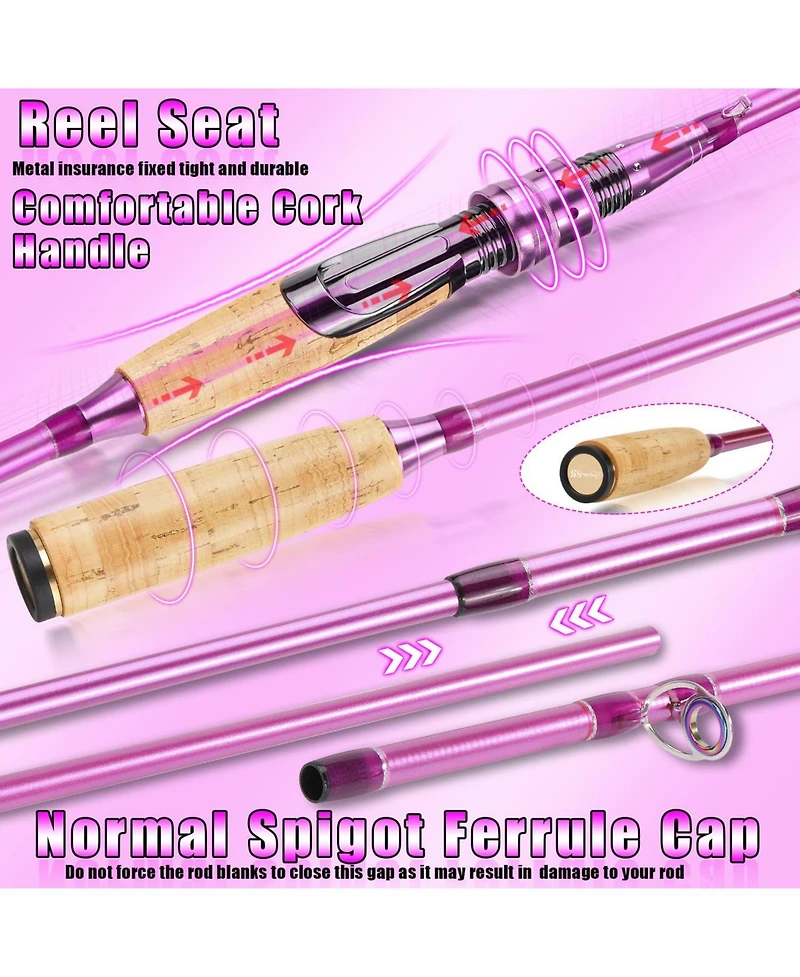 Aofar 6.9feet/3000 Spinning Rod Reelbos Two Pieces Pole Freshwater Fishing