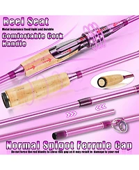 Aofar 6.9feet/3000 Spinning Rod Reelbos Two Pieces Pole Freshwater Fishing