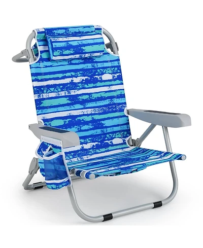 Aofar Beach Chair Folding Lounge Aluminum Camping outdoor