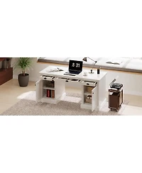 Streamdale Furniture Modern 67" Executive Desk with Storage and Drawers