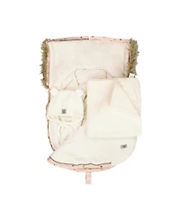 Deux par Deux Baby Girl Bunting Bag for Car Seats and Strollers Pink Animal Print