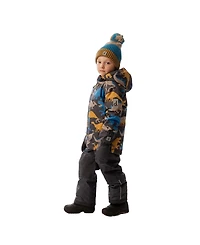 Deux par Little and Big Boy 6- 14 Light Weight Two Piece Chill Snowsuit Grey Blue Dinosaur Print