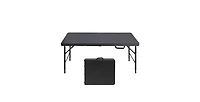 homfan 4FT Folding Table – Adjustable Height, Waterproof, Easy Clean, Portable Plastic with Handle, Fold-in-Half Design, Steel Frame, 300LBS Capacity