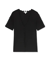 Reiss Women's Marcy Scallop-Trim Rib-Knit Sweater