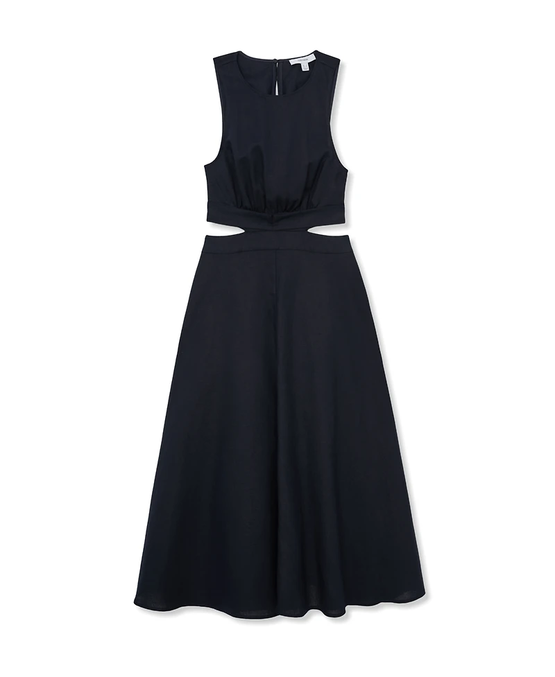 Reiss Women's Hazel Cutout Linen-Cotton Blend Midi Dress