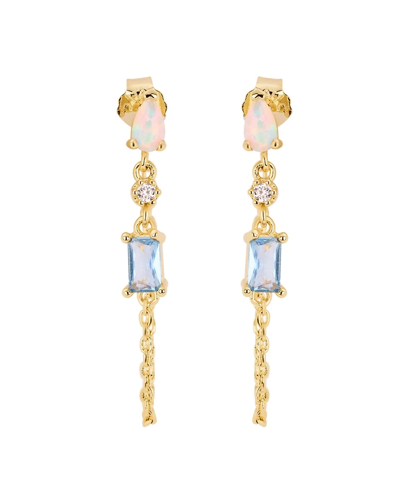 Macy's Gold-Plated Multi Stone Chain Drop Earrings