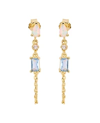 Macy's Gold-Plated Multi Stone Chain Drop Earrings