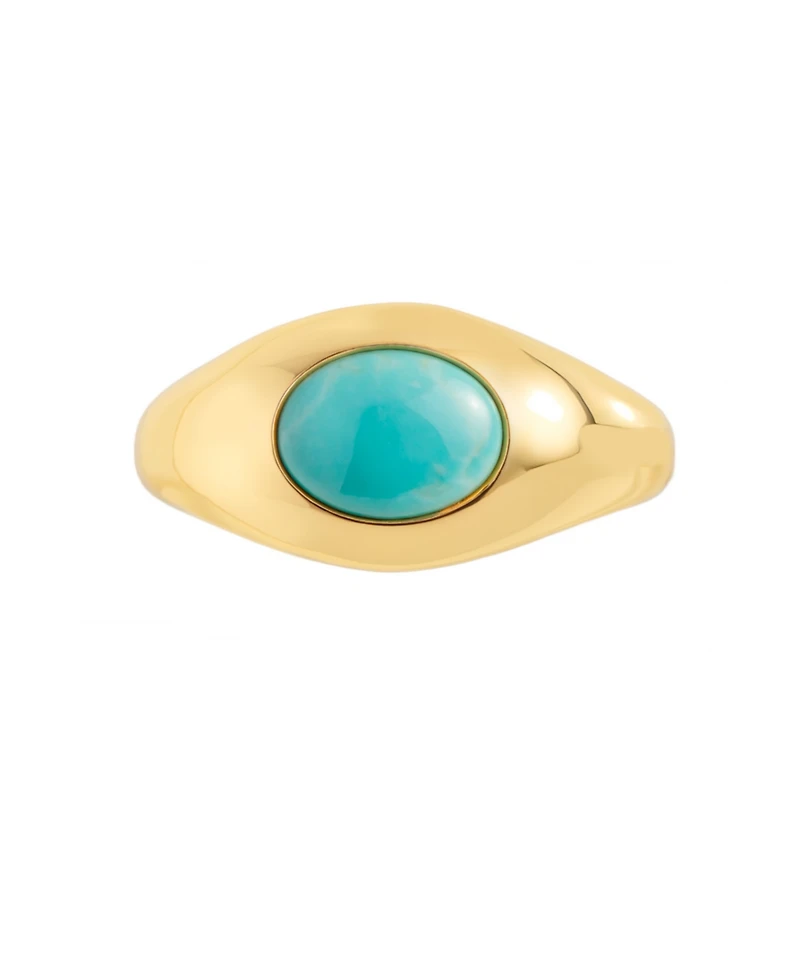 Macy's Gold-Plated Howlite Turquoise, Simulated Moonstone Oval Dome Ring