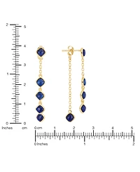 Macy's Gold-Plated Genuine Lapis Howlite Turquoise Front and Back Drop Earrings