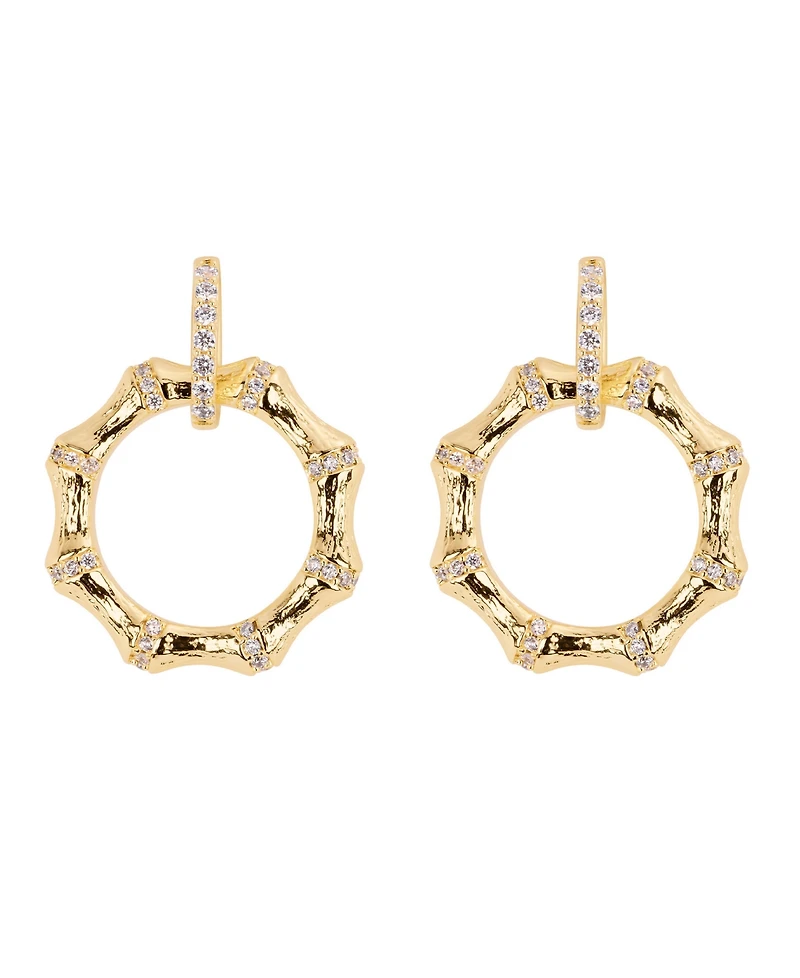 Macy's Gold-Plated Cubic Zirconia Circle Drop Earrings