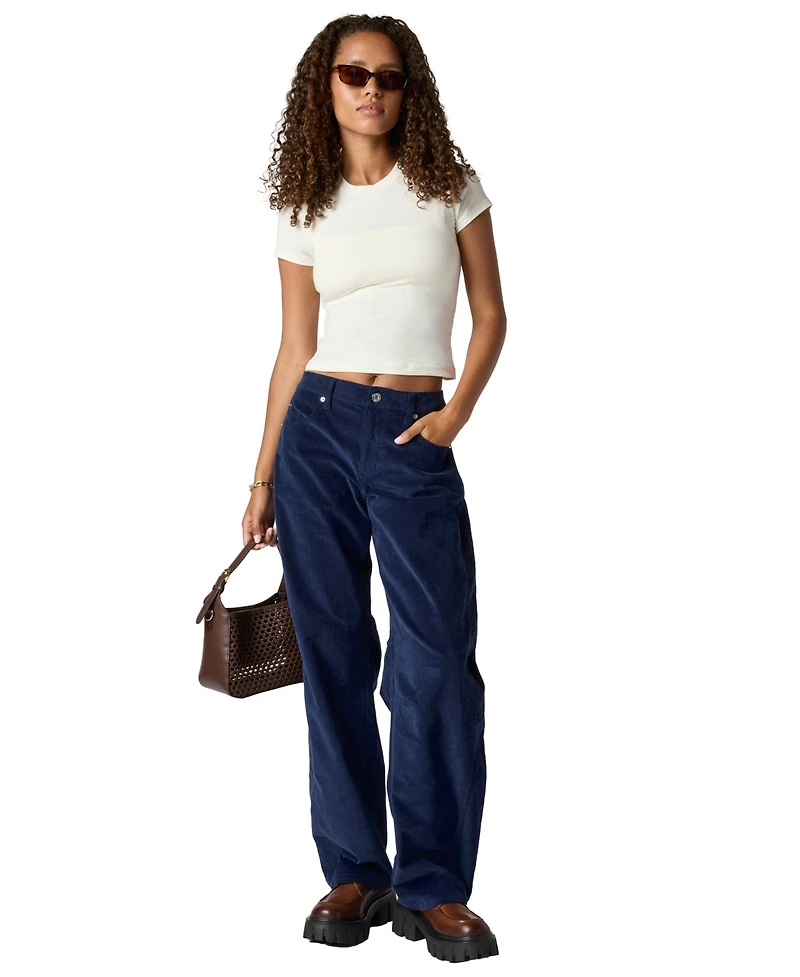 Florence By Mills Juniors' Stretch Cord Barrel Leg Jeans